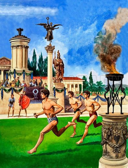 Ancient Greece Olympics Games Illustration 